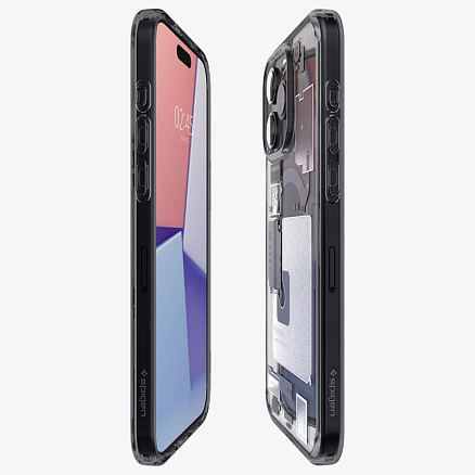 Чехол для iPhone 15 Pro Max гибридный Spigen Ultra Hybrid Zero One MagSafe серый