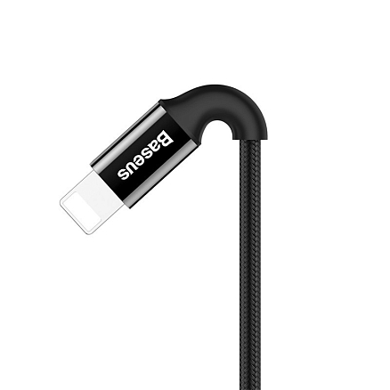 Кабель USB - Lightning для зарядки iPhone 1 м 2А плетеный Baseus Shining черный