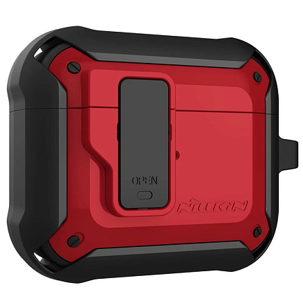 Чехол для наушников AirPods 3 гибридный Nillkin Bounce черно-красный