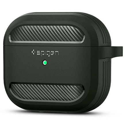 Чехол для наушников AirPods 3 гелевый Spigen Rugged Armor хаки