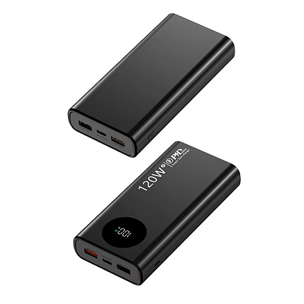 Внешний аккумулятор K30 с дисплеем 20000мАч (2 x USB, Type-C, microUSB, быстрая зарядка, 22.5Вт) черный