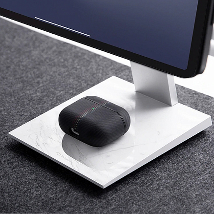 Подставка для iPad магнитная с беспроводной зарядкой для телефона Pitaka MagEZ Stand белый мрамор