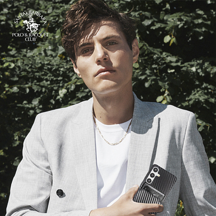 Чехол для Samsung Galaxy S24 гибридный с карманом для карт Santa Barbara Polo & Racquet Club Kent черный