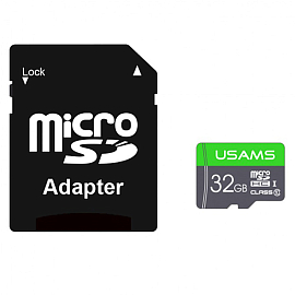 Карта памяти Usams US-ZB118 microSDHC 32Gb UHS-I с адаптером SD