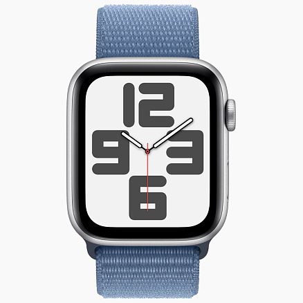 Умные часы Apple Watch SE 2 40 мм с голубым нейлоновым ремешком S/L серебристые