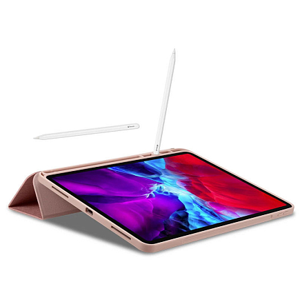 Чехол для iPad Pro 12.9 2018, 2020 книжка Spigen Urban Fit розовый
