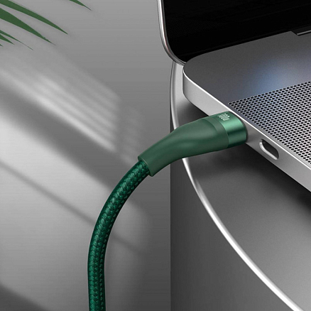 Кабель USB, Type-C - MicroUSB, Lightning, Type-C для зарядки 1,2 м 100W плетеный Baseus Flash Series зеленый