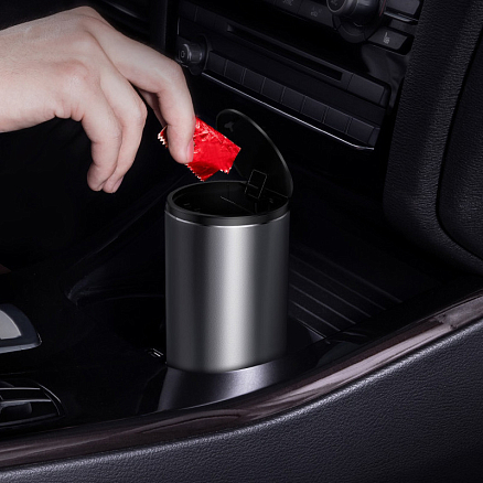 Мусорка автомобильная в подстаканник Baseus Gentleman серая