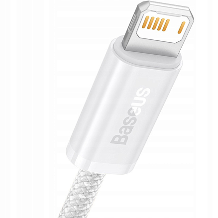 Кабель USB - Lightning для зарядки iPhone 1 м 2.4А плетеный Baseus Dynamic белый
