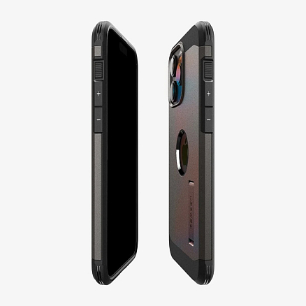 Чехол для iPhone 15 Pro Max гибридный для экстремальной защиты Spigen Tough Armor MagFit серый