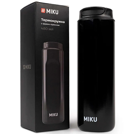 Термокружка с френч-прессом Miku TH-MGFP-480 480 мл черная
