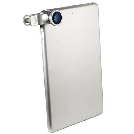 Объектив для телефона универсальный 3-в-1: Fisheye, Wide-Angle, Macro на прищепке серебристый