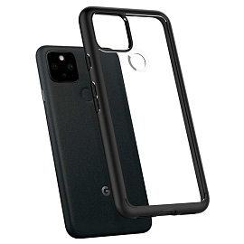 Чехол для Google Pixel 5 гибридный Spigen Ultra Hybrid прозрачно-черный матовый