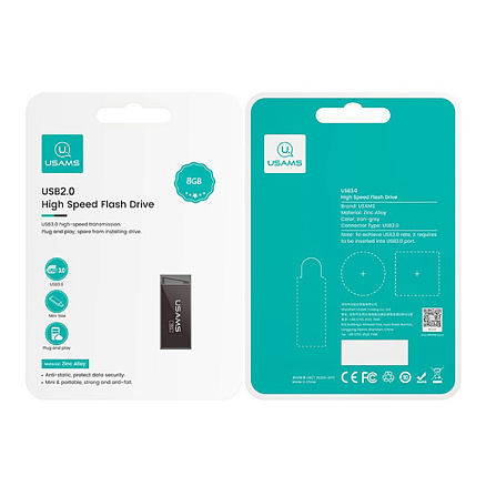 Флешка Usams US-ZB204 8Gb USB 2.0 черная