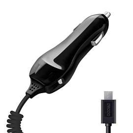 Зарядное устройство автомобильное 1A с MicroUSB кабелем 1,2 м Deppa 22105 черное