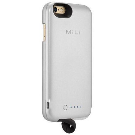 Чехол-аккумулятор для iPhone 6, 6S MiLi Spring 3500mAh ультратонкий серебристый