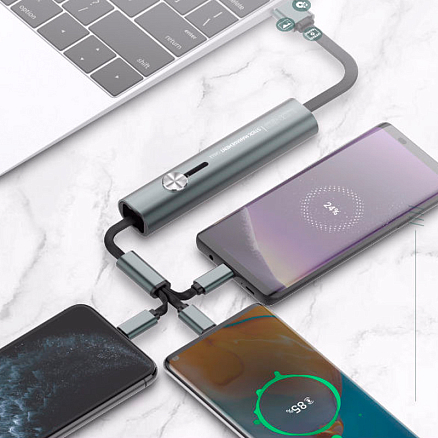 Кабель USB - MicroUSB, Lightning, Type-C компактный 30см 3.4A Ldnio LC99