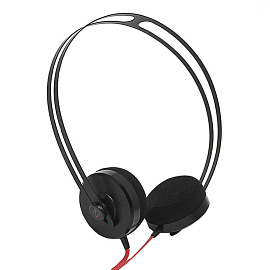 Наушники Dowell HD-207 Pro накладные с микрофоном и плоским проводом черно-красные