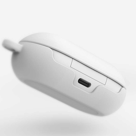 Чехол для наушников Samsung Galaxy Buds, Buds+ силиконовый Ringke белый