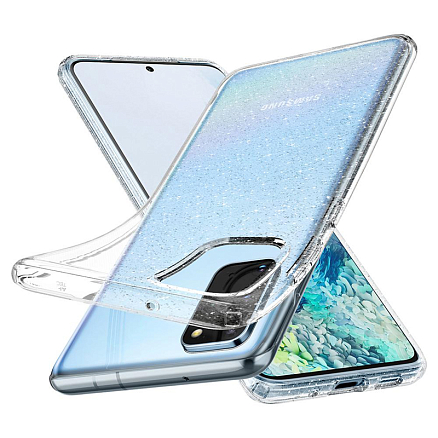 Чехол для Samsung Galaxy S20+ гелевый с блестками Spigen SGP Liquid Crystal Glitter прозрачный