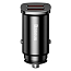 Зарядное устройство автомобильное с двумя USB входами 5А 30W Baseus Square Metal (быстрая зарядка QC 3.0) черное