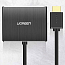 Переходник (преобразователь) HDMI - HDMI, 3,5 мм, SPDIF Toslink (папа - мама) 50 см Ugreen 40281 с питанием MicroUSB черный