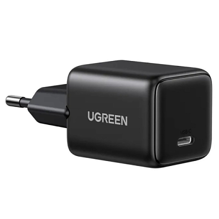 Зарядное устройство сетевое Type-C 20W Ugreen X512 Mini GaN (быстрая зарядка PD, QC) черное