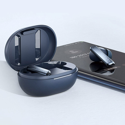 Наушники TWS беспроводные Haylou W1 вакуумные с микрофоном синие
