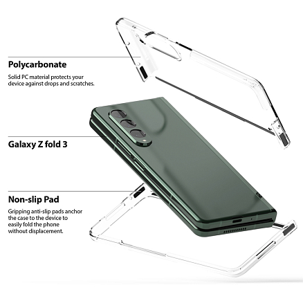 Чехол для Samsung Galaxy Z Fold 3 ультратонкий пластиковый Ringke Slim прозрачный