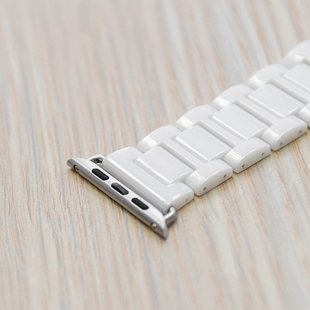 Ремешок-браслет для Apple Watch 42 и 44 мм керамический Nova Segment белый