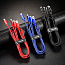 Кабель USB - MicroUSB, Lightning, Type-C 1,2 м 3.5A плетеный Baseus Data Faction синий