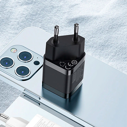 Зарядное устройство сетевое Type-C 3А 30W Baseus GaN3 (быстрая зарядка QC, PD) черный