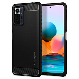 Чехол для Xiaomi Redmi Note 10 Pro гелевый Spigen Rugged Armor черный