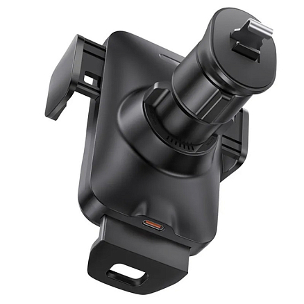 Держатель автомобильный в решетку обдува с беспроводной зарядкой и автоматическим зажимом Baseus CGZX000001 черный