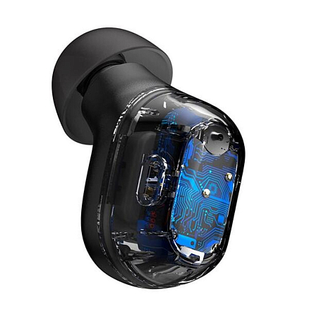 Наушники TWS беспроводные Bluetooth Baseus Encok WM01 V5.3 вакуумные с микрофоном черные