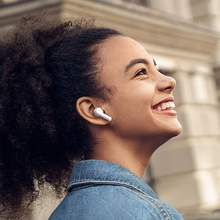 Наушники TWS беспроводные Bluetooth QCY T13 ANC вакуумные с микрофоном белые