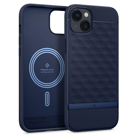 Чехол для iPhone 14 Plus гибридный Spigen Caseology Parallax MagSafe синий
