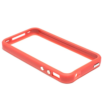 Чехол для iPhone 4, 4S Бампер силиконовый красный