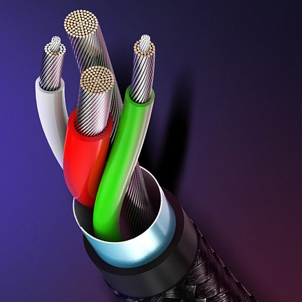 Кабель USB - MicroUSB, Type-C для зарядки 1 м 3А плетеный Ugreen US177 черный