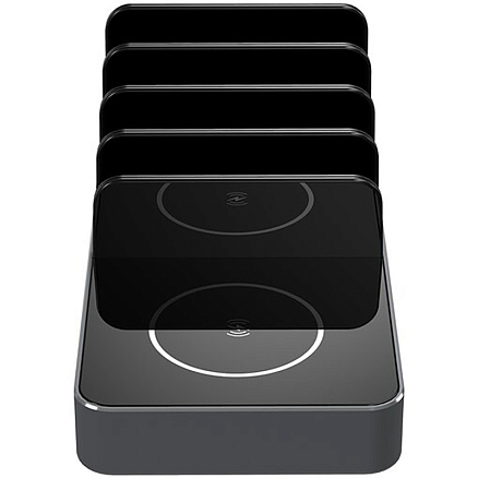 Зарядное устройство 6-в-1 для четырех телефонов, Apple Watch и AirPods Prestigio ReVolt A6 (быстрая зарядка) серое