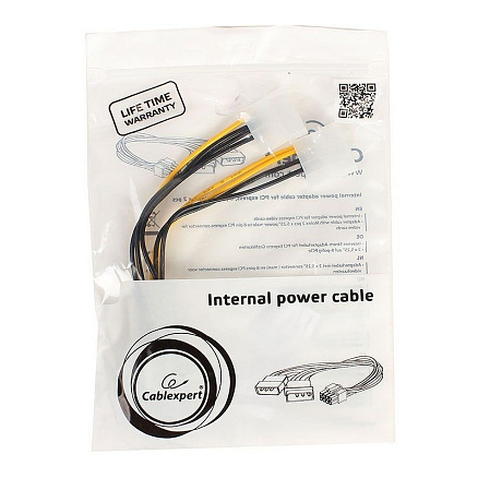 Кабель 2 х Molex 3 pin - PCIe 8 pin для подключения видеокарт длина 15 см Cablexpert CC-PSU-81