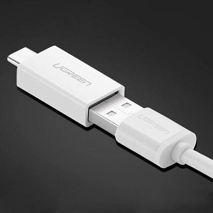 Переходник Type-C - USB 3.0 (папа - мама) Ugreen US173 белый