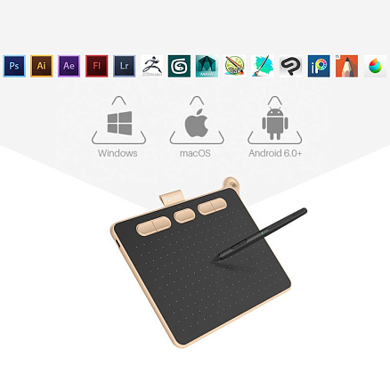 Графический планшет Parblo Ninos S (розовый)