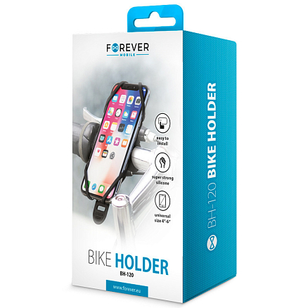 Велосипедный держатель для телефона до 6 дюймов на руль Forever BH-120 черный