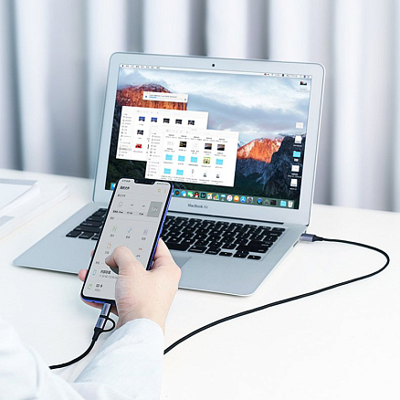 Кабель USB - MicroUSB, Type-C для зарядки 1 м 3А плетеный Ugreen US177 черный