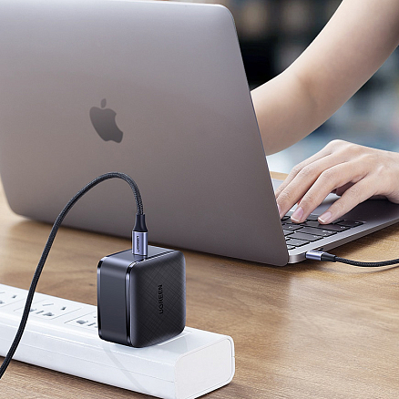 Зарядное устройство сетевое Type-C 65W Ugreen CD217 GaN (быстрая зарядка QC 3.0, PD) черное