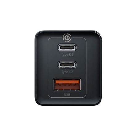Зарядное устройство сетевое с USB и двумя Type-C входами 5А 65W Baseus GaN2 Pro (быстрая зарядка QC 4.0, 3.0, PD) черное