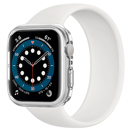 Чехол для Apple Watch 44 и 45 мм гелевый Spigen Liquid Crystal прозрачный