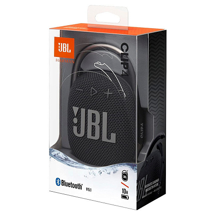 Портативная колонка JBL Clip 4 с защитой от воды черная