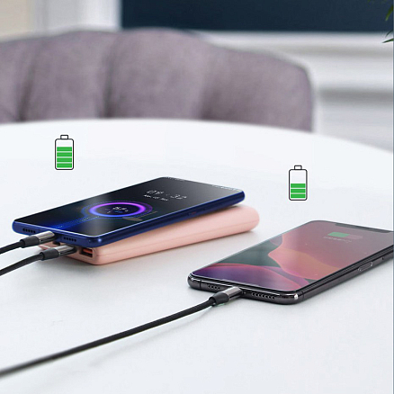 Внешний аккумулятор Baseus Bipow 10000мАч (USB, Type-C, ток 3А, быстрая зарядка PD, QC 3.0, 18Вт) розовый